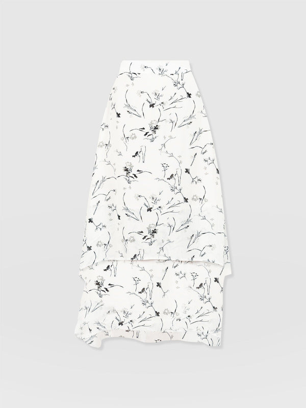 Etta Layered Skirt White Floral - Women's Skirts | Saint + Sofia® USA