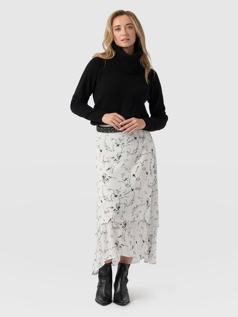 Etta Layered Skirt White Floral - Women's Skirts | Saint + Sofia® USA