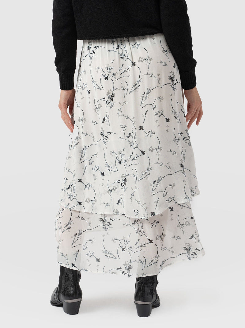 Etta Layered Skirt White Floral - Women's Skirts | Saint + Sofia® USA