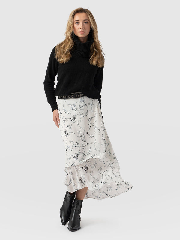 Etta Layered Skirt White Floral - Women's Skirts | Saint + Sofia® USA