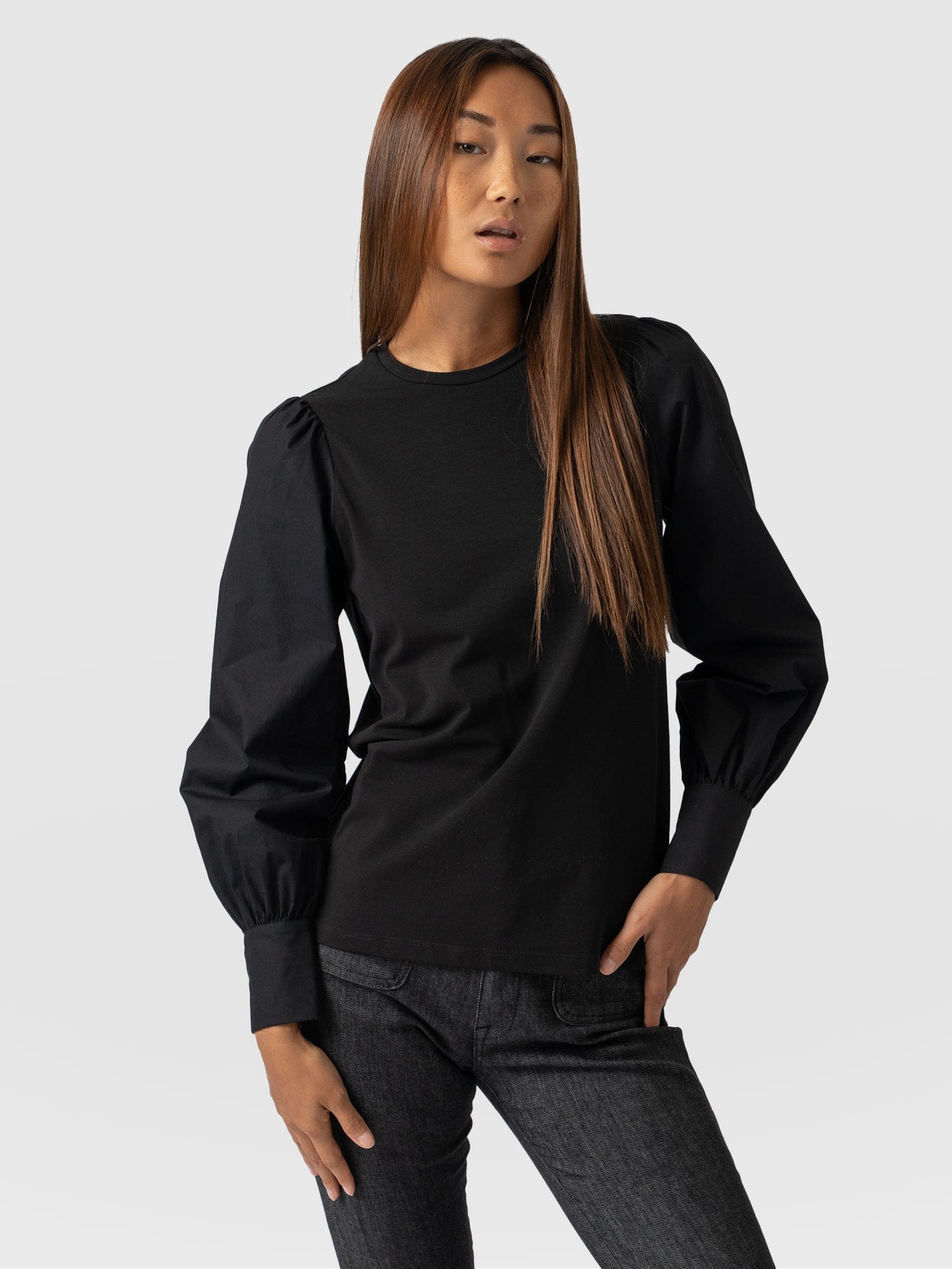 Eva Mock Top Black - Women's Tops | Saint + Sofia® UK
