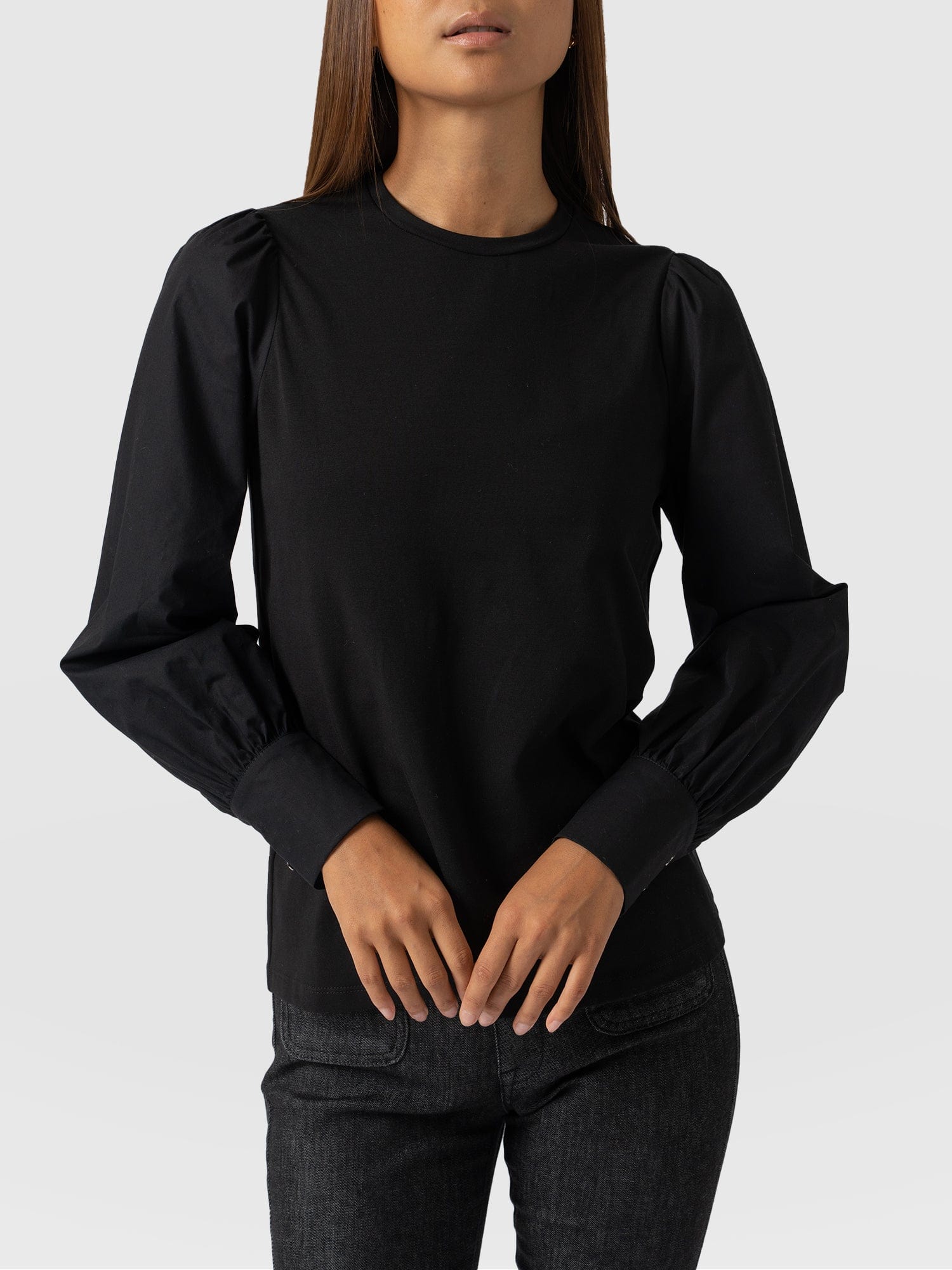 Eva Mock Top Black - Women's Tops | Saint + Sofia® UK