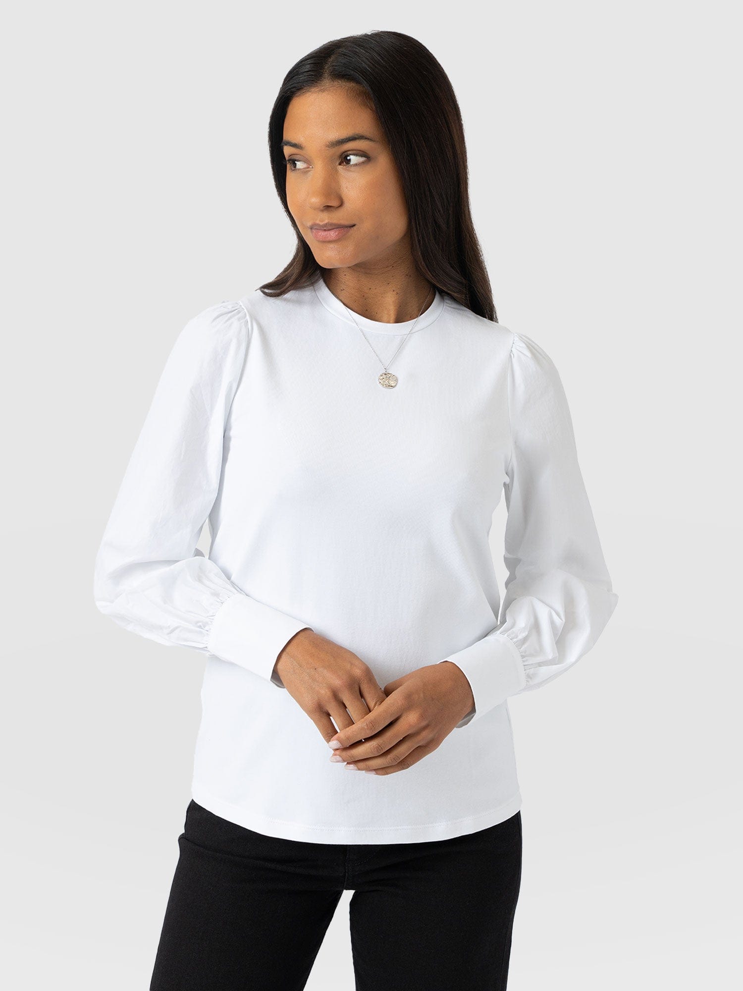 Eva Mockable Top White - Women's Tops | Saint + Sofia® USA