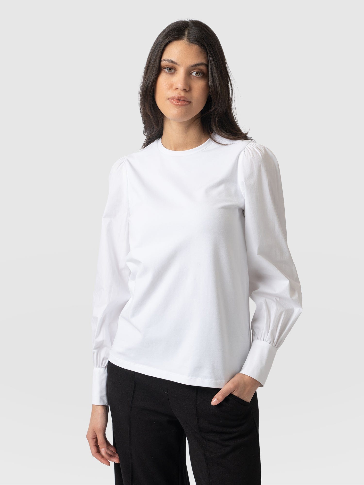 Eva Mockable Top White - Women's Tops | Saint + Sofia® USA