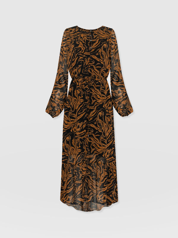 Evelyn High Low Dress - Brown Zebra - Women's Dresses | Saint + Sofia® USA