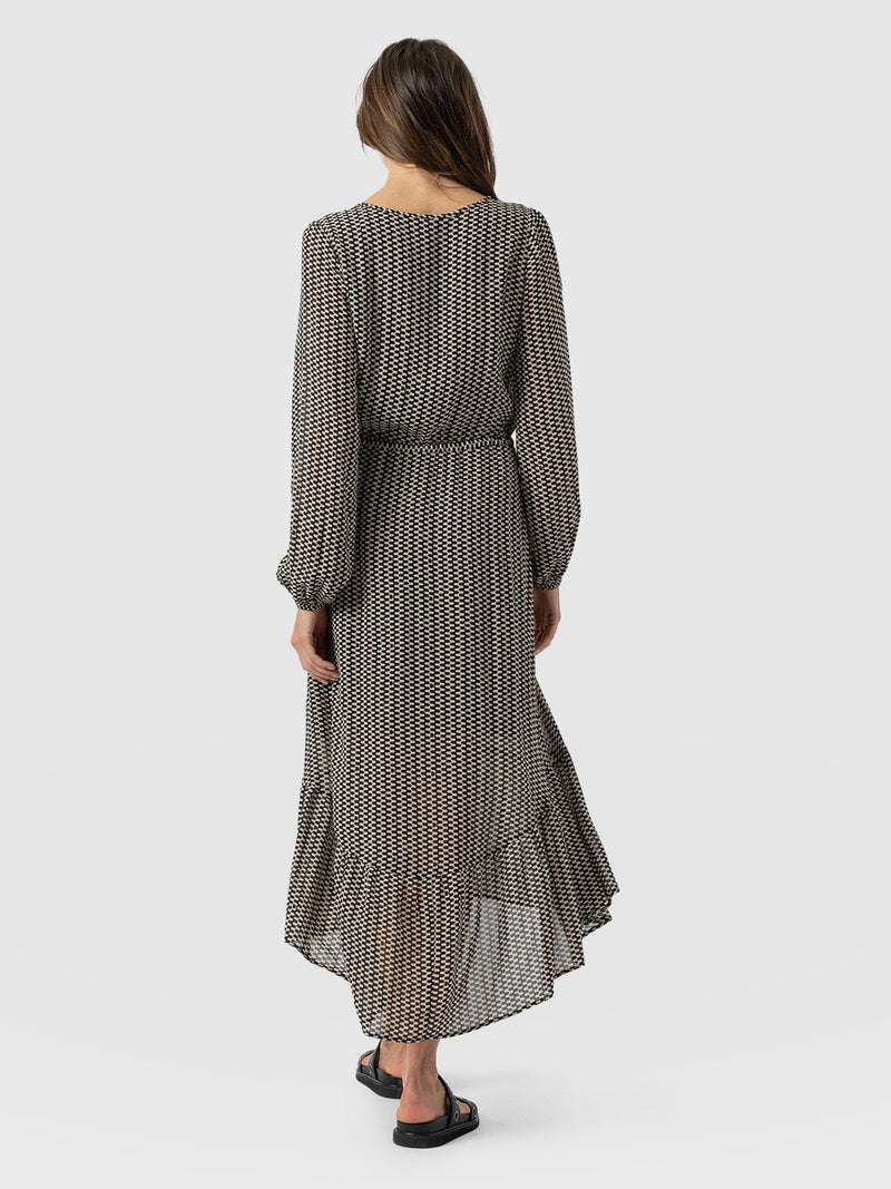 Evelyn High Low Dress Monochrome Wave - Women's Dresses | Saint + Sofia® USA