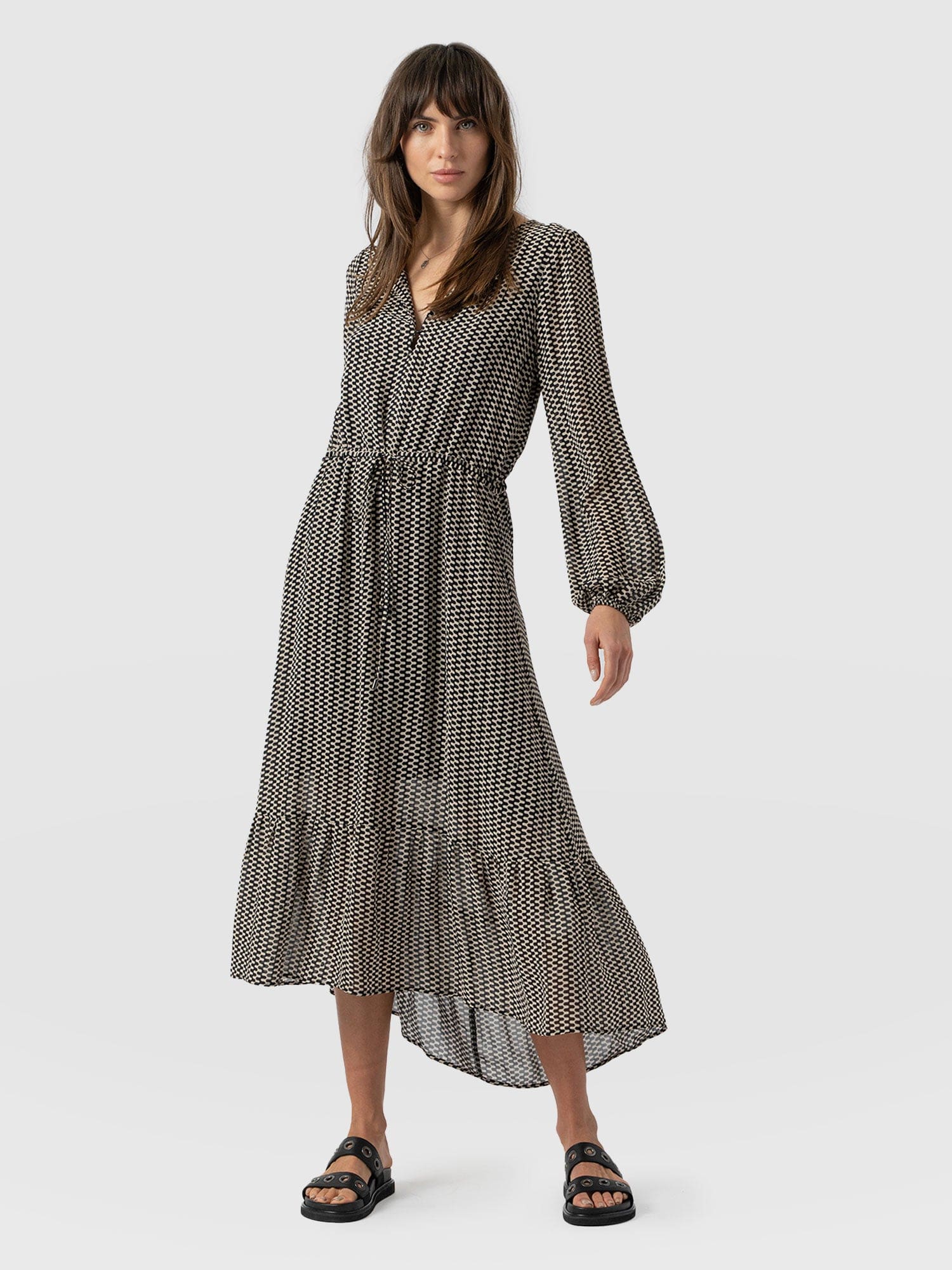 Evelyn High Low Dress Monochrome Wave - Women's Dresses | Saint + Sofia® USA