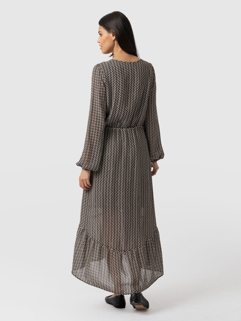 Evelyn High Low Dress Monochrome Wave - Women's Dresses | Saint + Sofia® USA