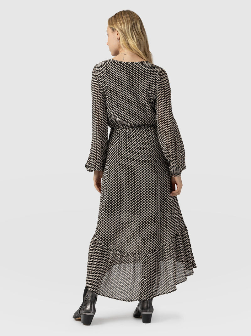 Evelyn High Low Dress Monochrome Wave - Women's Dresses | Saint + Sofia® USA