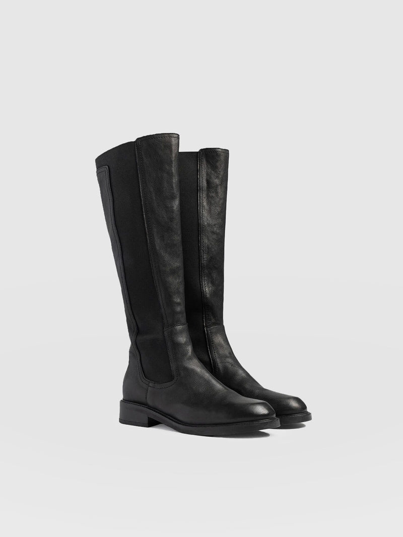 Evelyn Knee High Boot Black - Women's Leather Boots | Saint + Sofia® US