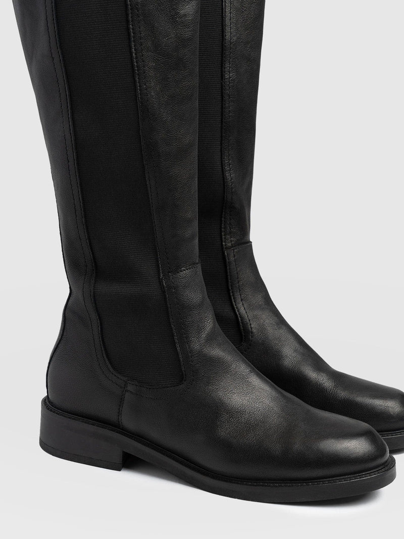 Evelyn Knee High Boot Black - Women's Leather Boots | Saint + Sofia® US