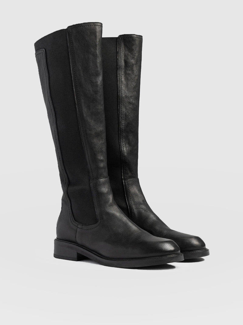 Evelyn Knee High Boot Black - Women's Leather Boots | Saint + Sofia® US