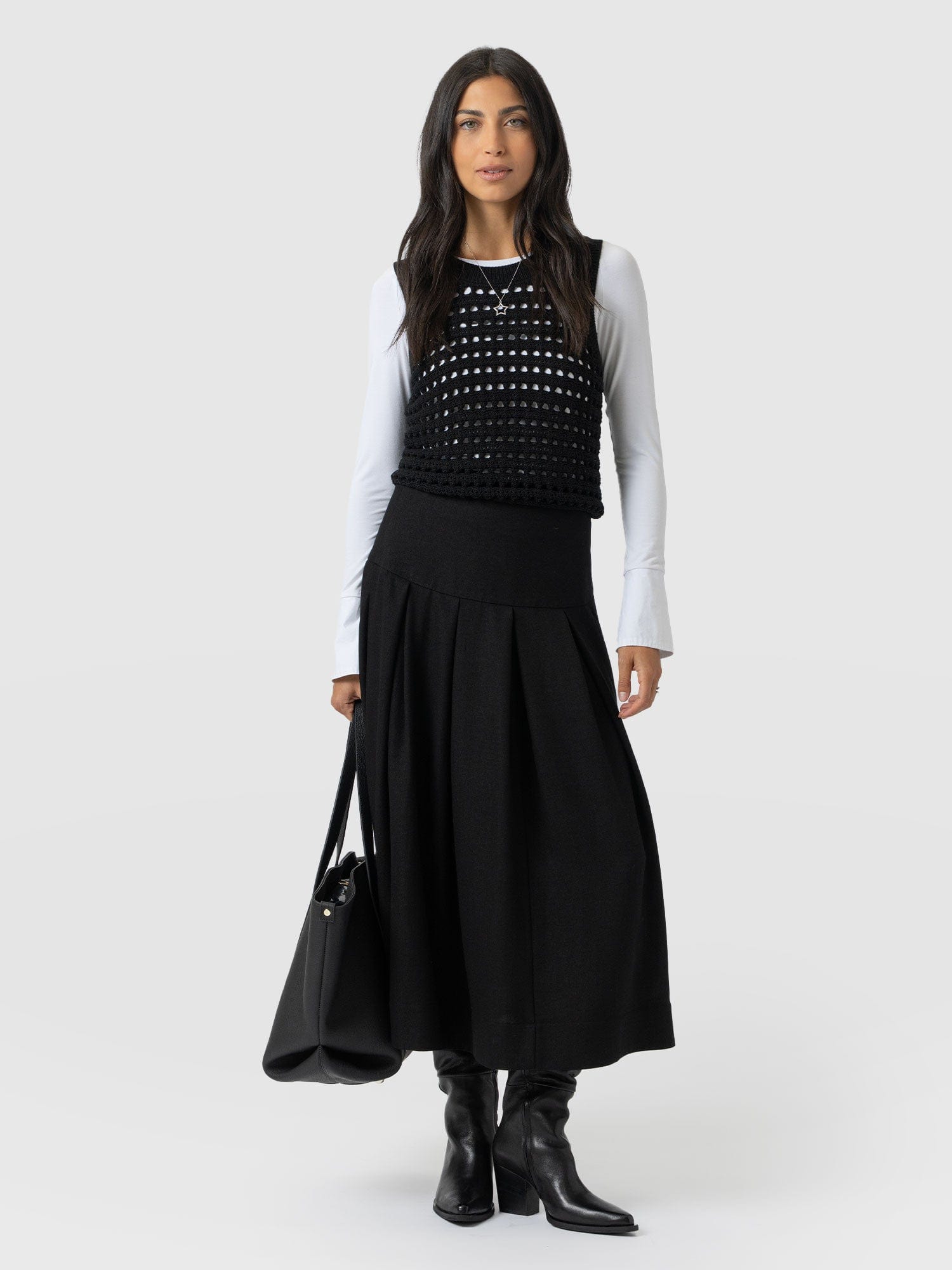 Everly Pleated Skirt - Black - Women's Skirts | Saint + Sofia? USA