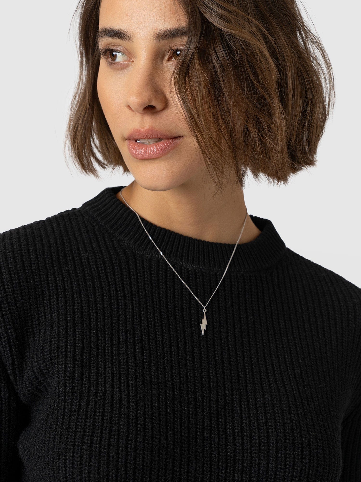 Eyelet Rib Knit Sweater Black - Women's Sweaters | Saint + Sofia® US