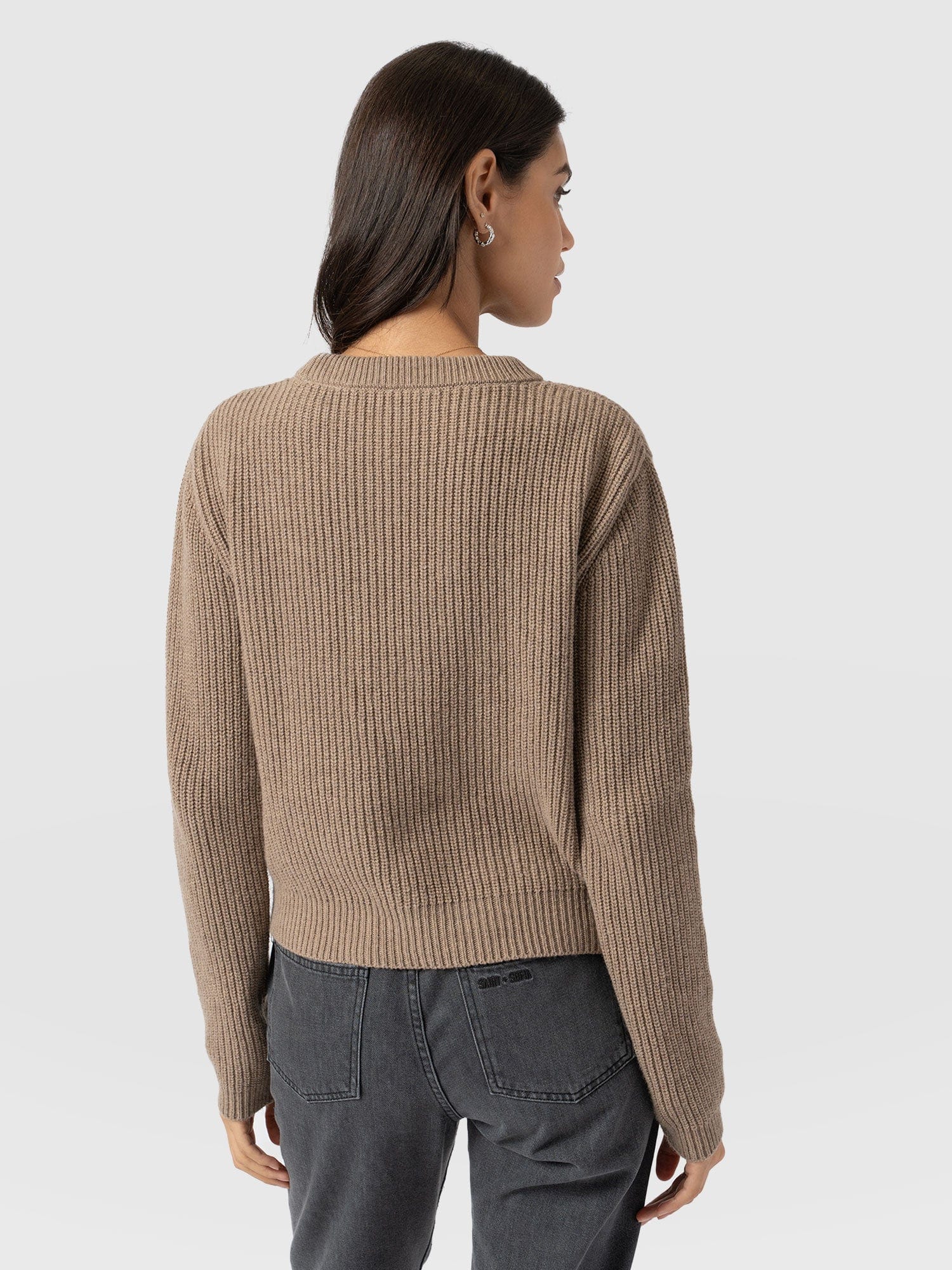 Eyelet Rib Knit Sweater Mocha - Women's Sweaters | Saint + Sofia® US