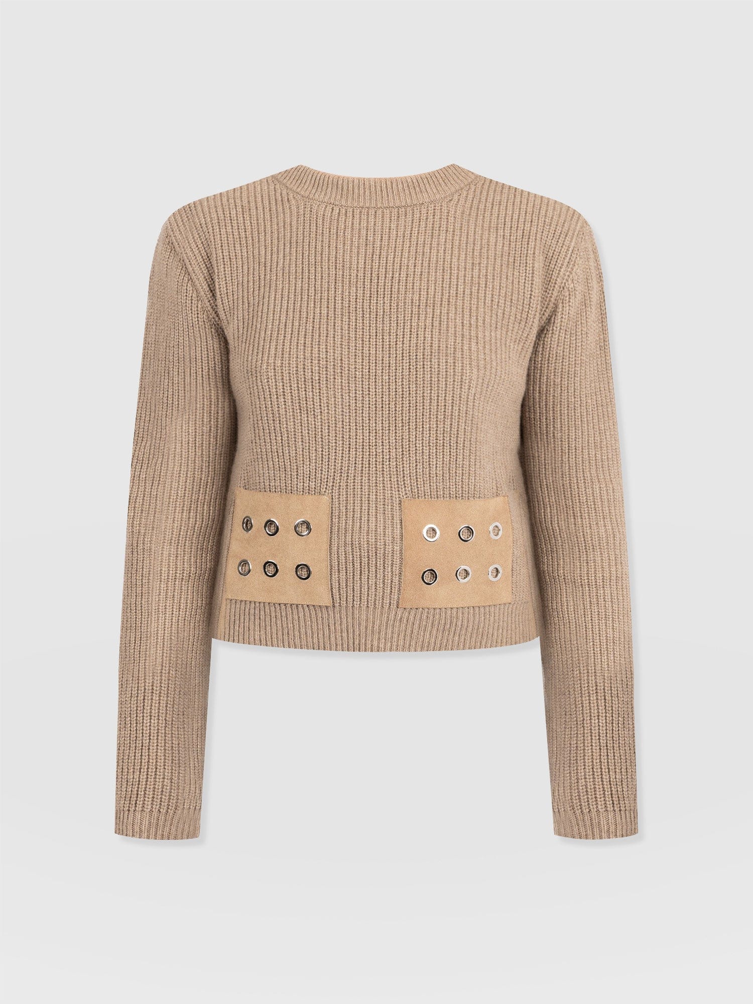 Eyelet Rib Knit Sweater Mocha - Women's Sweaters | Saint + Sofia® US