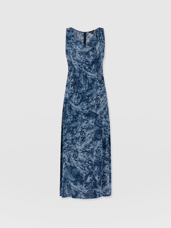 Faye Cowl Neck Dress Blue Marble - Women's Dresses | Saint + Sofia® US