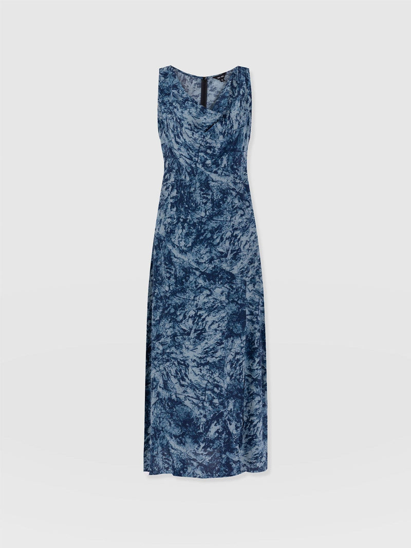 Faye Cowl Neck Dress Blue Marble - Women's Dresses | Saint + Sofia® US