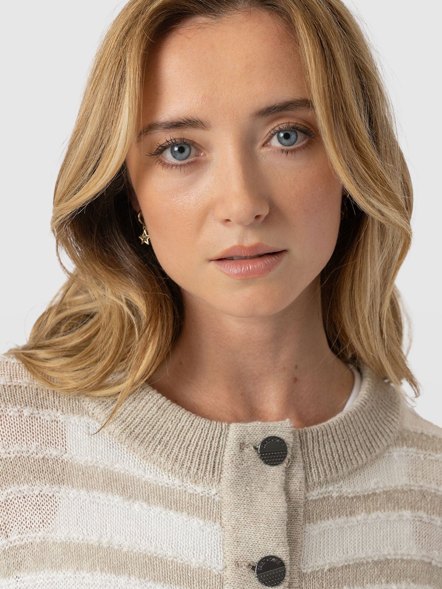 Fearne Knit Cardigan - Cream Stripe - Women's Cardigans | Saint + Sofia® USA