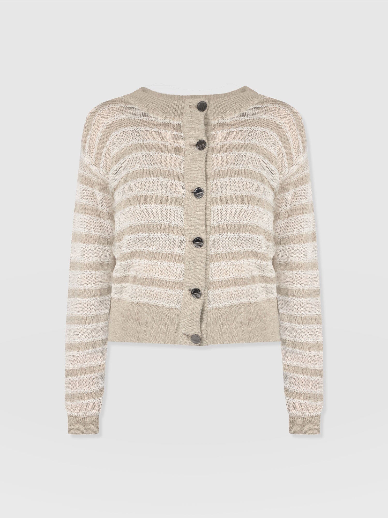 Fearne Knit Cardigan - Cream Stripe - Women's Cardigans | Saint + Sofia® USA