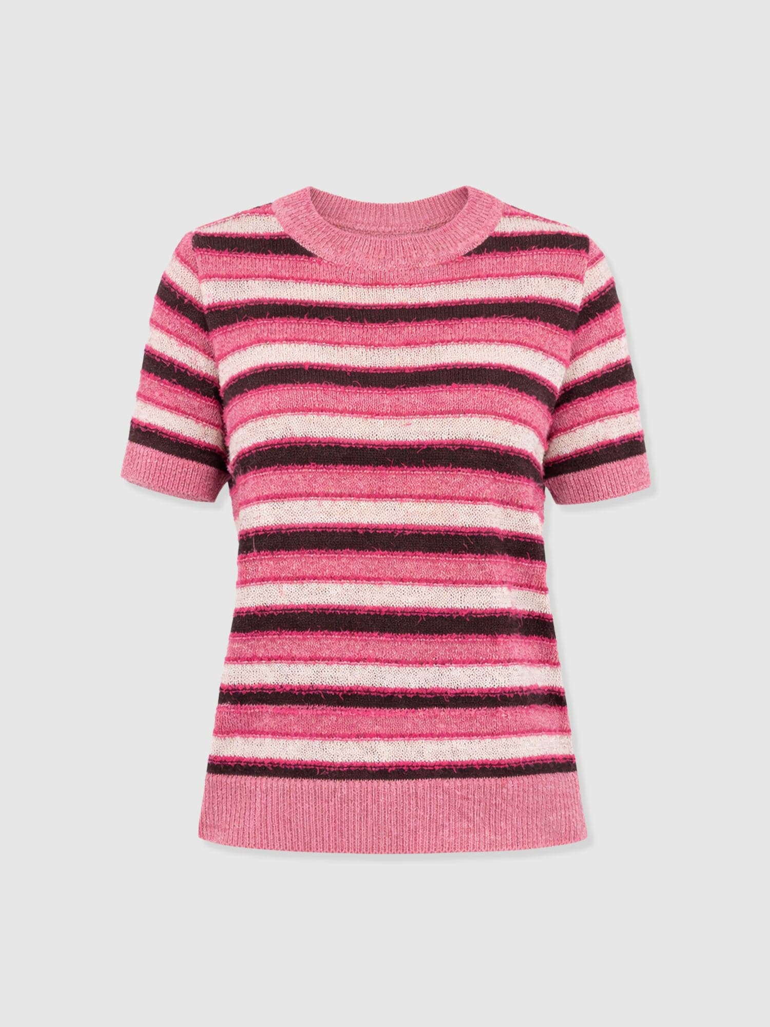 Fearne Knit Tee - Pink Stripe - Women's Sweaters | Saint + Sofia® USA