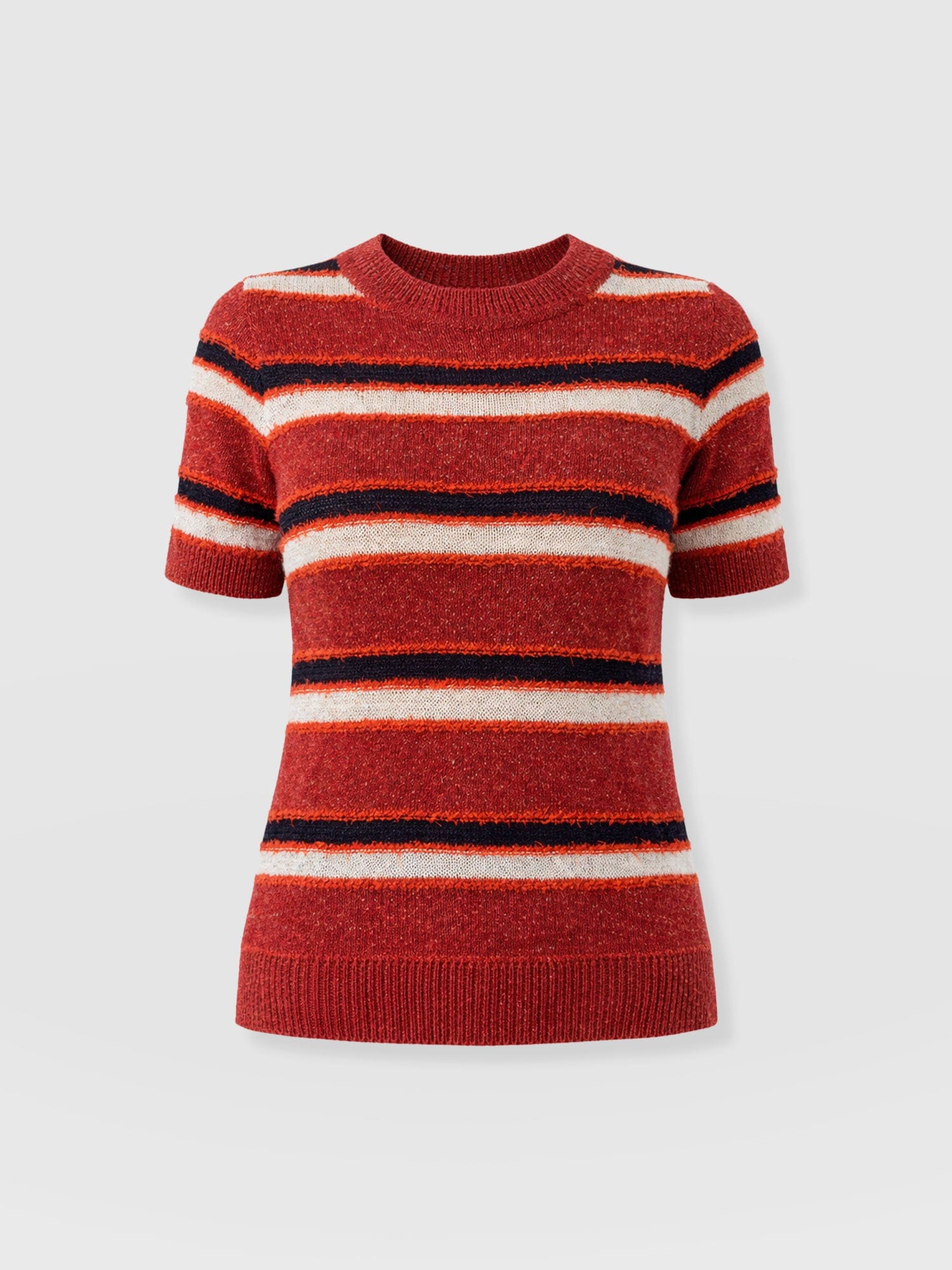 Fearne Knit Tee - Red Stripe - Women's Sweaters | Saint + Sofia® USA