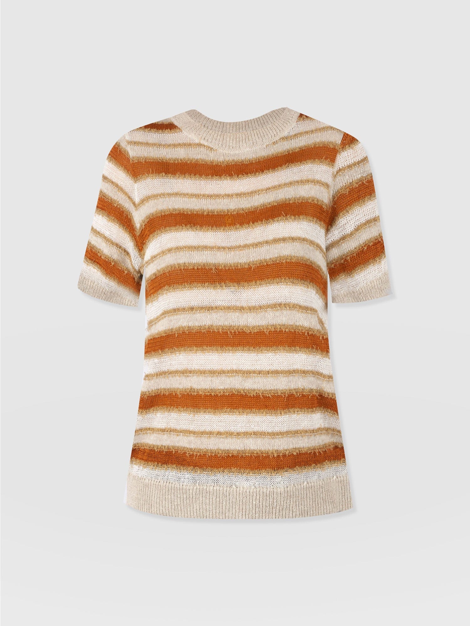 Fearne Knit Tee - Rust Stripe - Women's T-Shirts | Saint + Sofia® USA