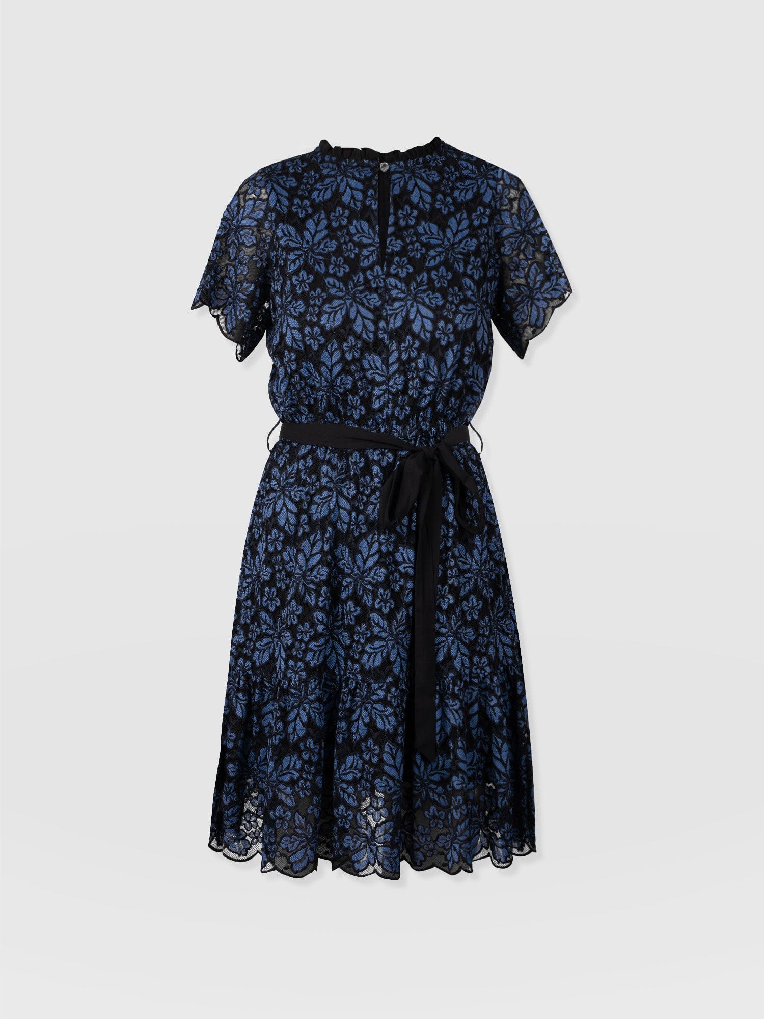 Fearne Lace Mini Dress Blue/Black - Women's Dresses | Saint + Sofia® USA