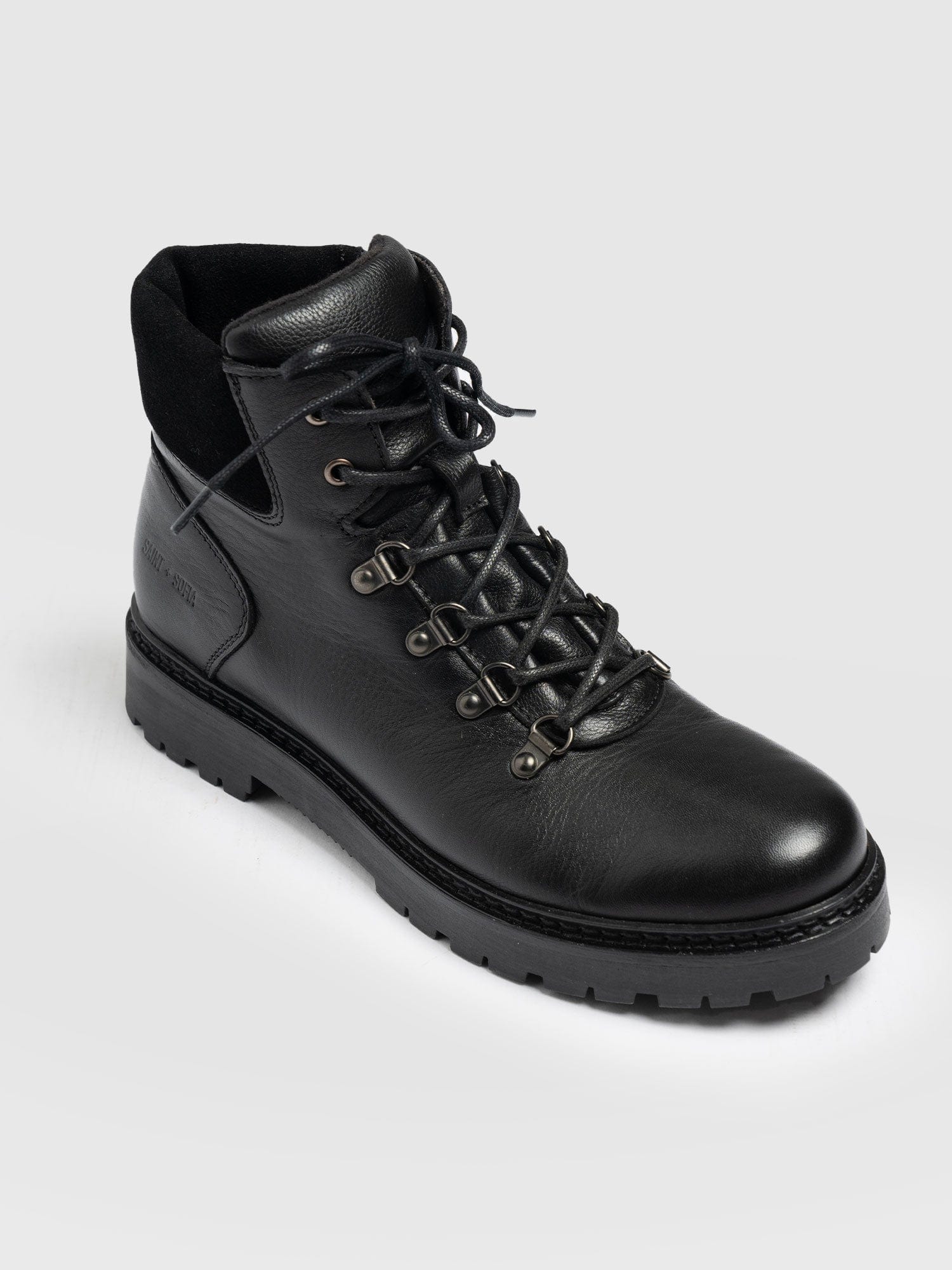 Womens black shop leather hiking boots