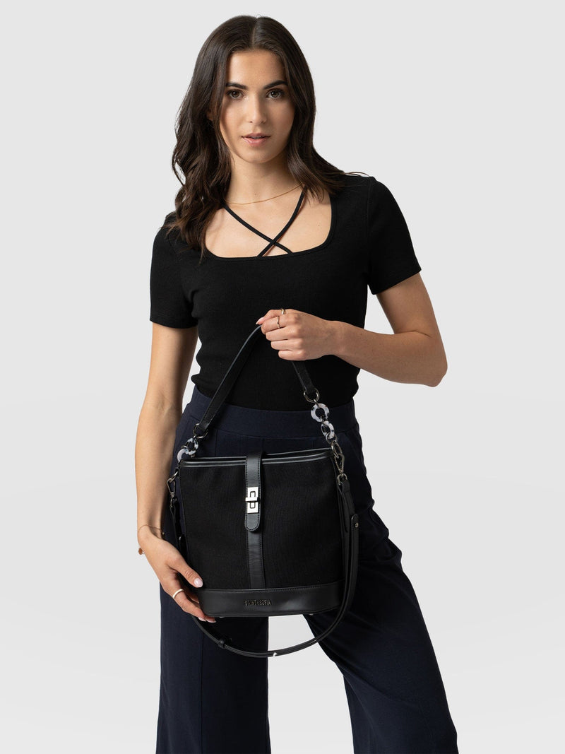 Finsbury Bucket Bag Black - Women's Bucket Bags | Saint + Sofia® USA