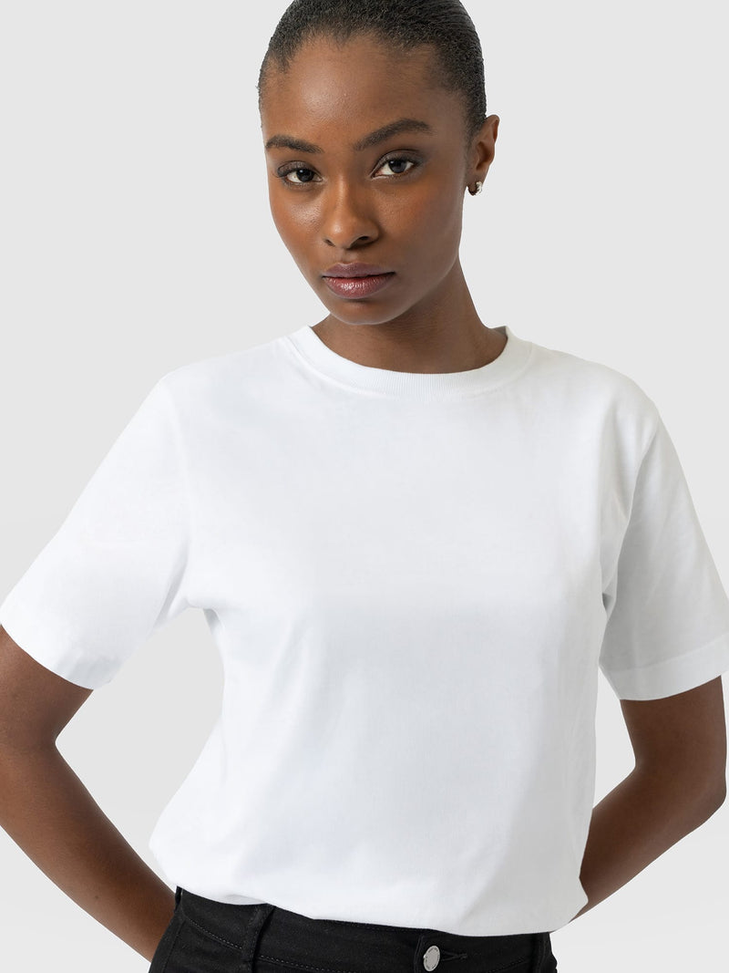 Finsbury Crew Neck Tee White - Women's T-Shirts | Saint and Sofia® USA