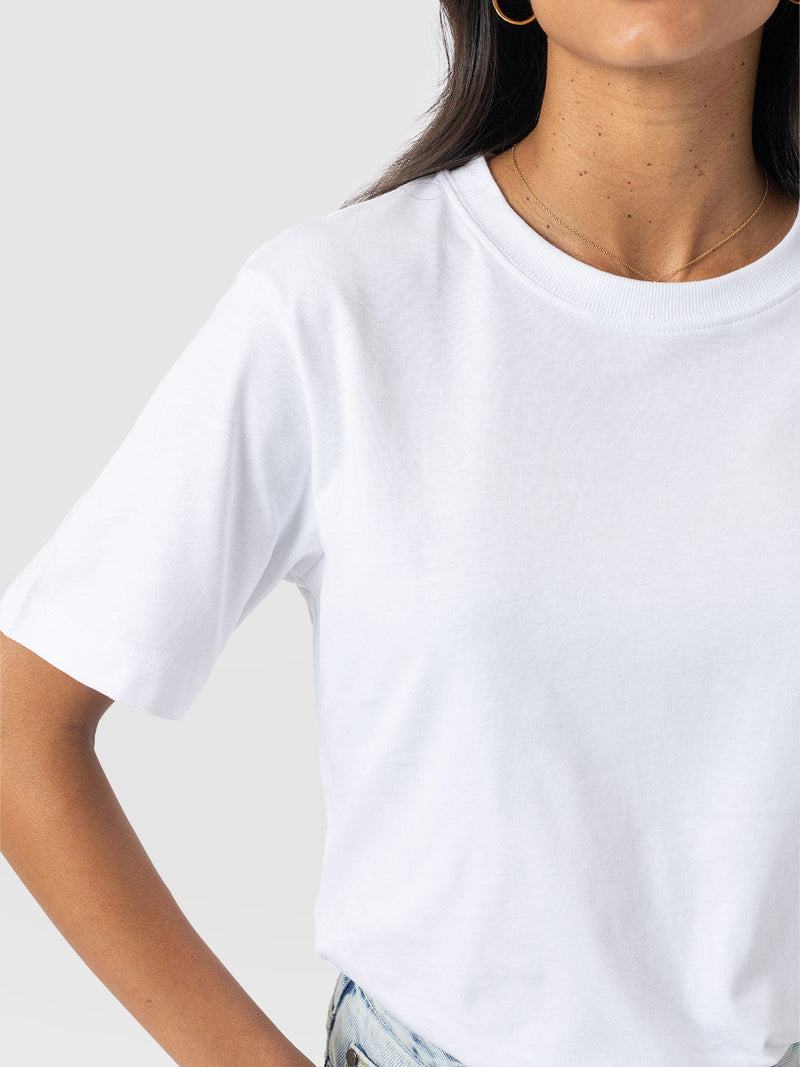 Finsbury Crew Neck Tee White - Women's T-Shirts | Saint + Sofia® USA