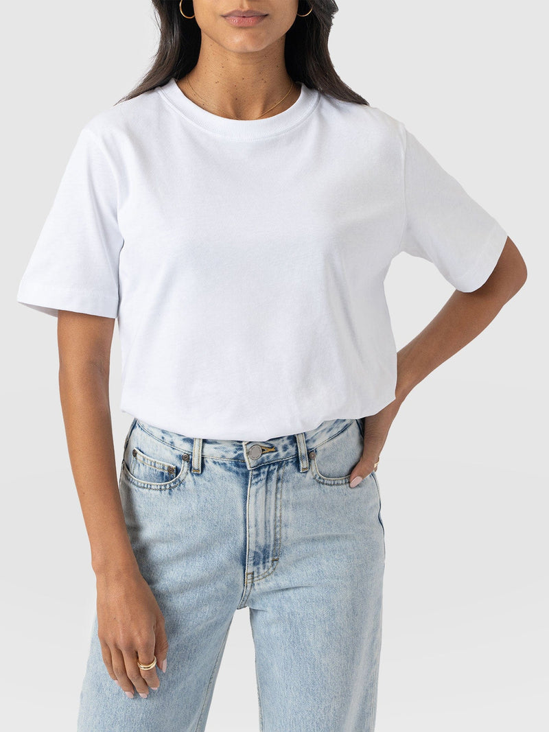 Finsbury Crew Neck Tee White - Women's T-Shirts | Saint + Sofia® USA