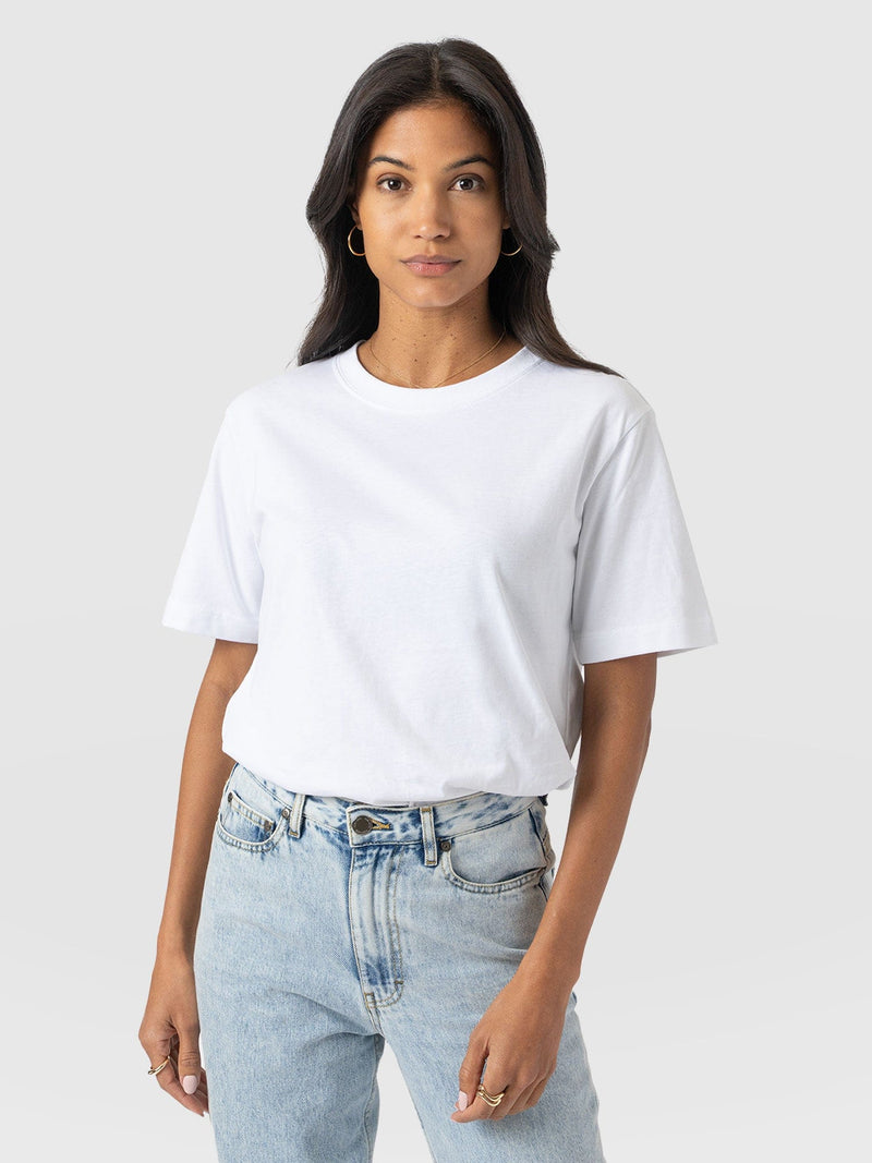 Finsbury Crew Neck Tee White - Women's T-Shirts | Saint + Sofia® USA