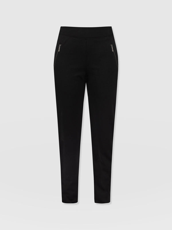 Woman's Black Pants Size 16 Polyester Flat Front Slub Shantung