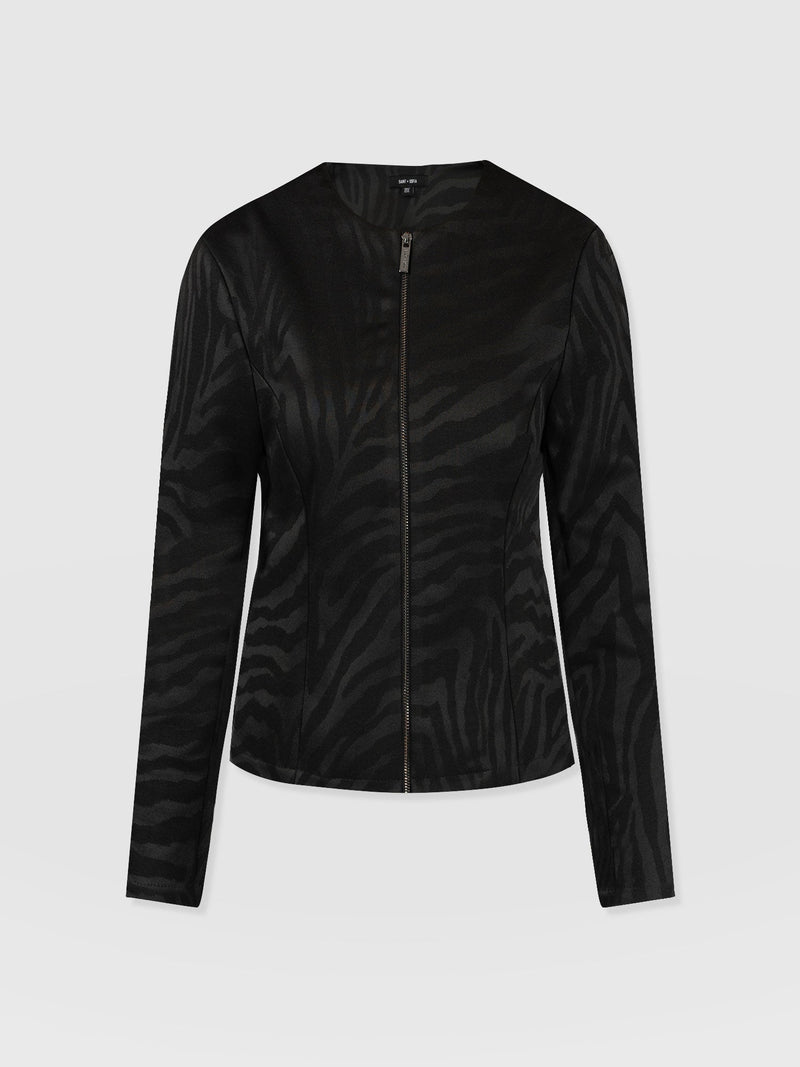 Florence Jacket Black Zebra - Women's Jackets | Saint + Sofia® US