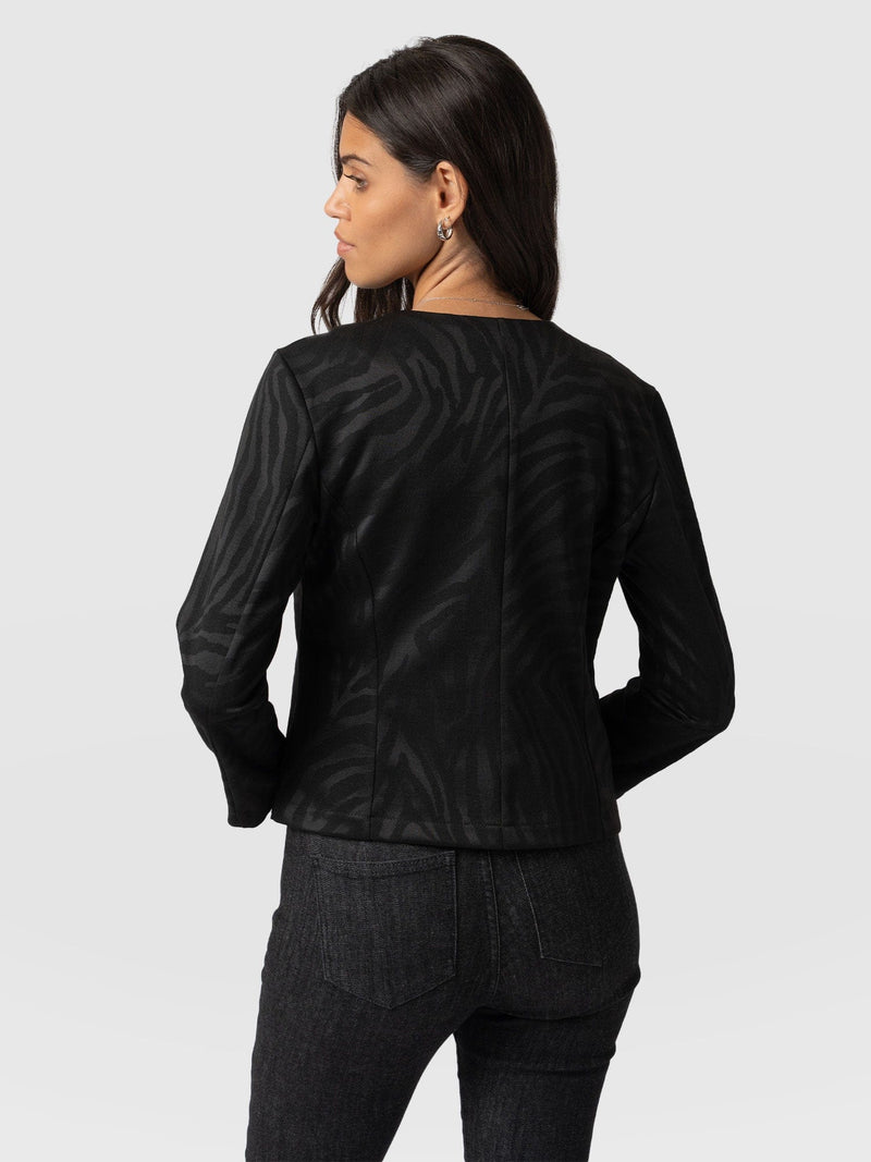 Florence Jacket Black Zebra - Women's Jackets | Saint + Sofia® US