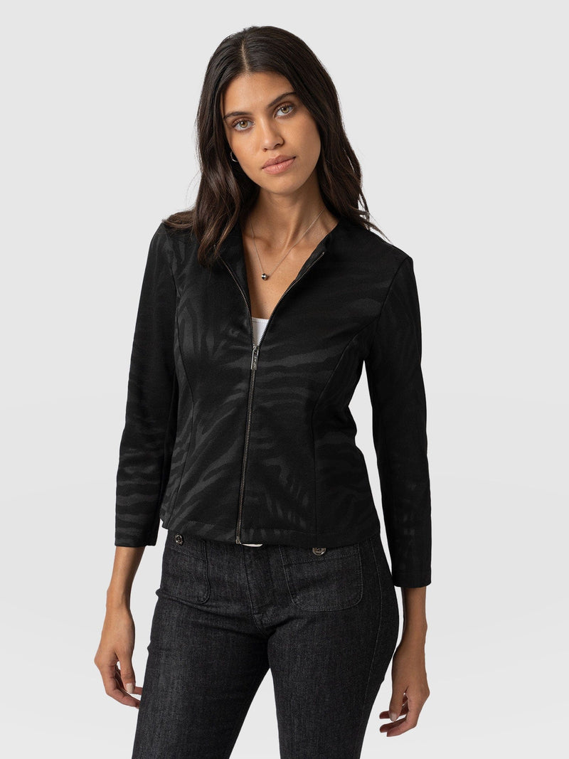 Florence Jacket Black Zebra - Women's Jackets | Saint + Sofia® US