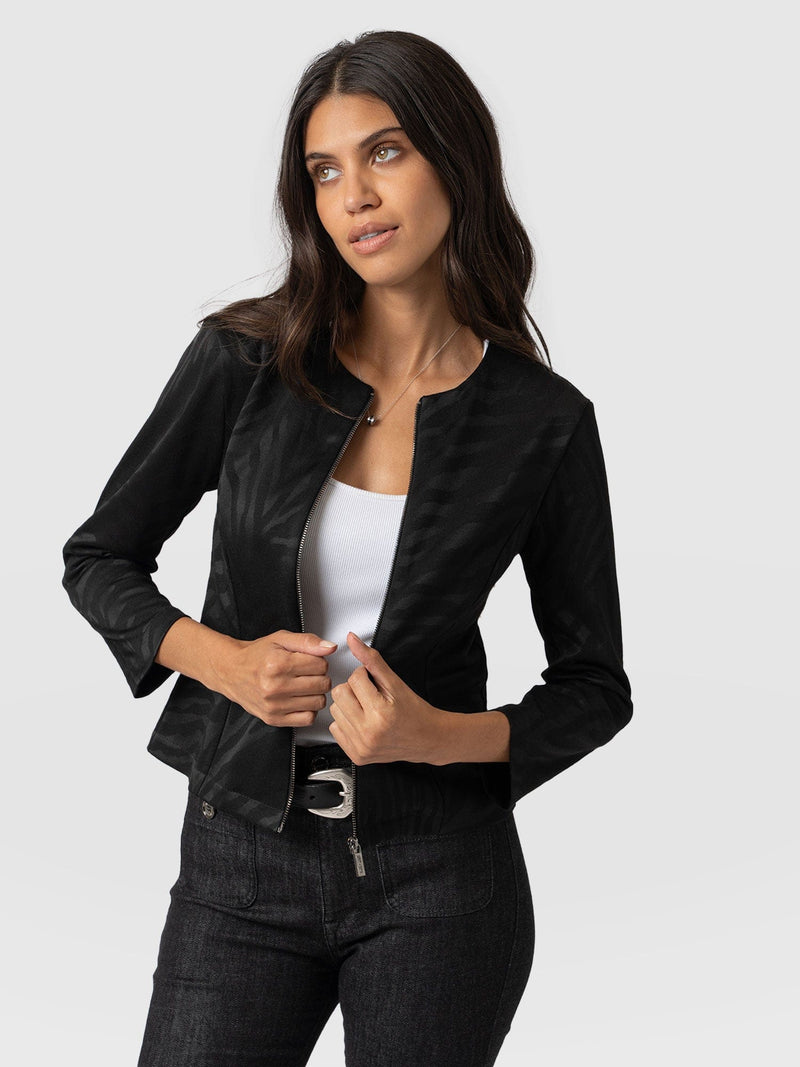 Florence Jacket Black Zebra - Women's Jackets | Saint + Sofia® US