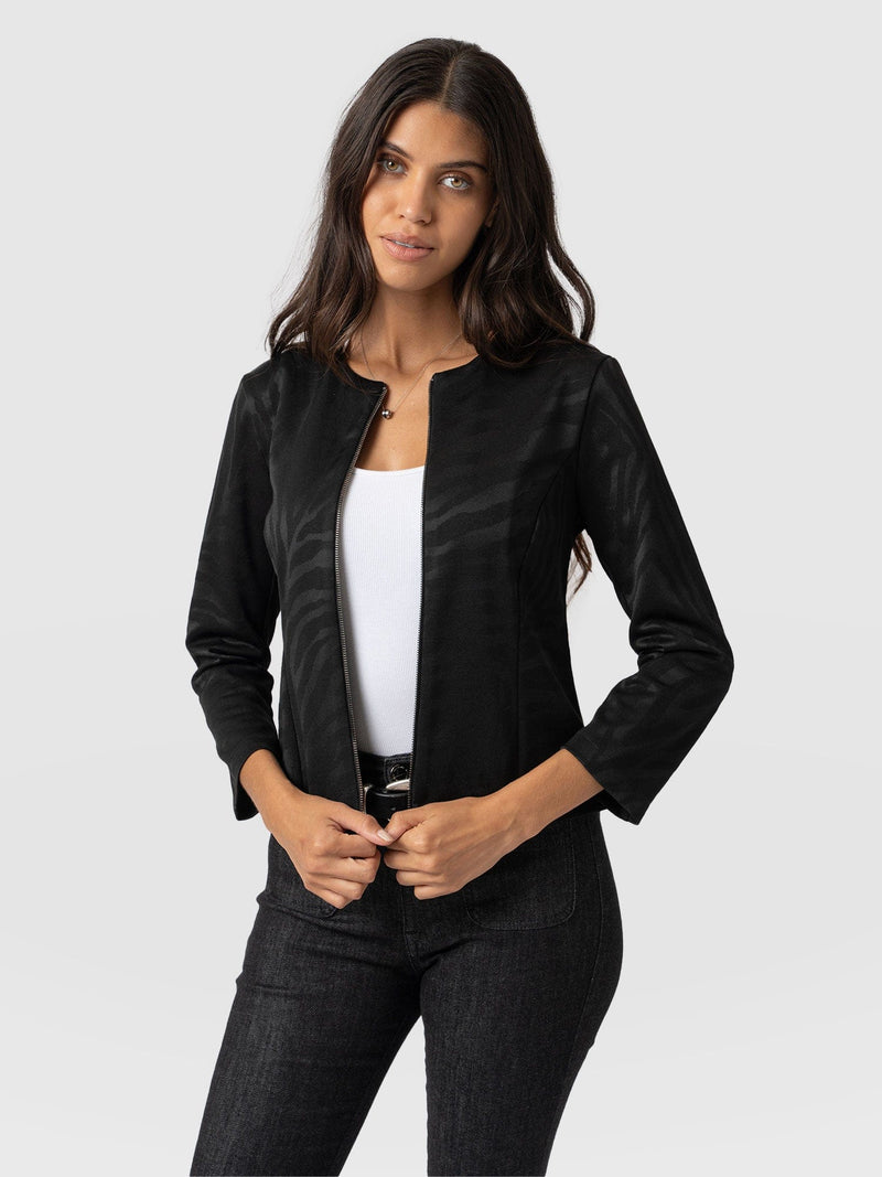 Florence Jacket Black Zebra - Women's Jackets | Saint + Sofia® US