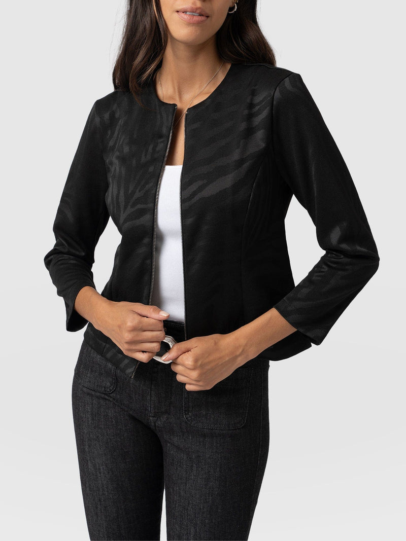 Florence Jacket Black Zebra - Women's Jackets | Saint + Sofia® US