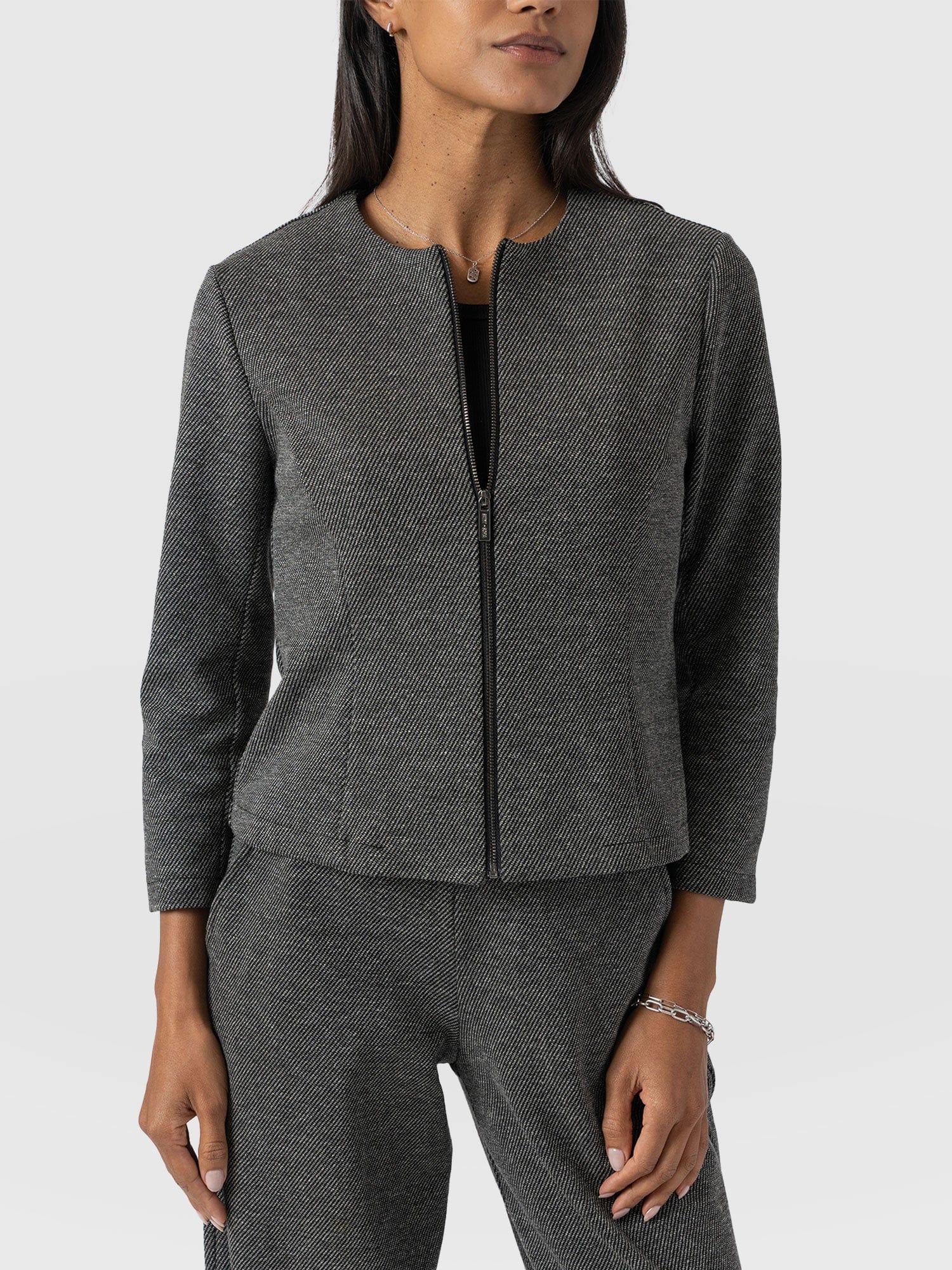 Florence Jacket - Grey Twill - Women's Jackets | Saint + Sofia® USA