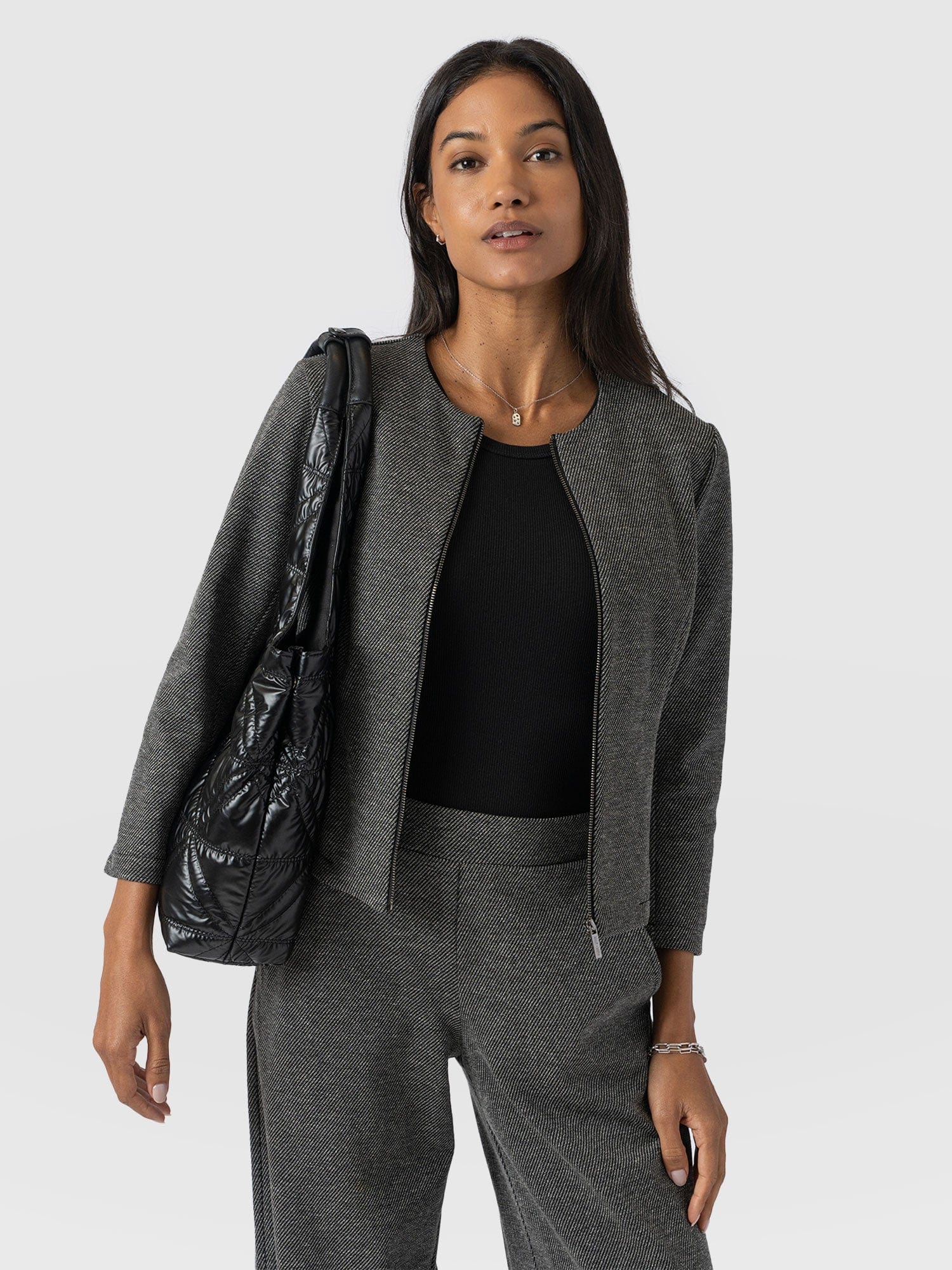 Florence Jacket - Grey Twill - Women's Jackets | Saint + Sofia® USA