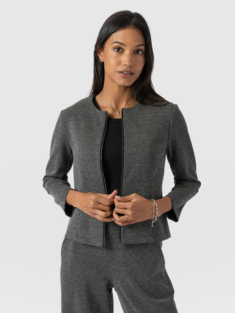 Florence Jacket - Grey Twill - Women's Jackets | Saint + Sofia® USA