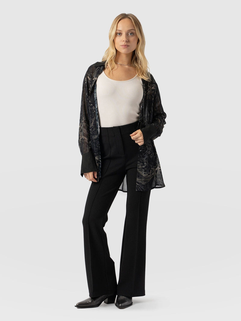 Freya Flared Pant Black - Women's Pants | Saint + Sofia® USA