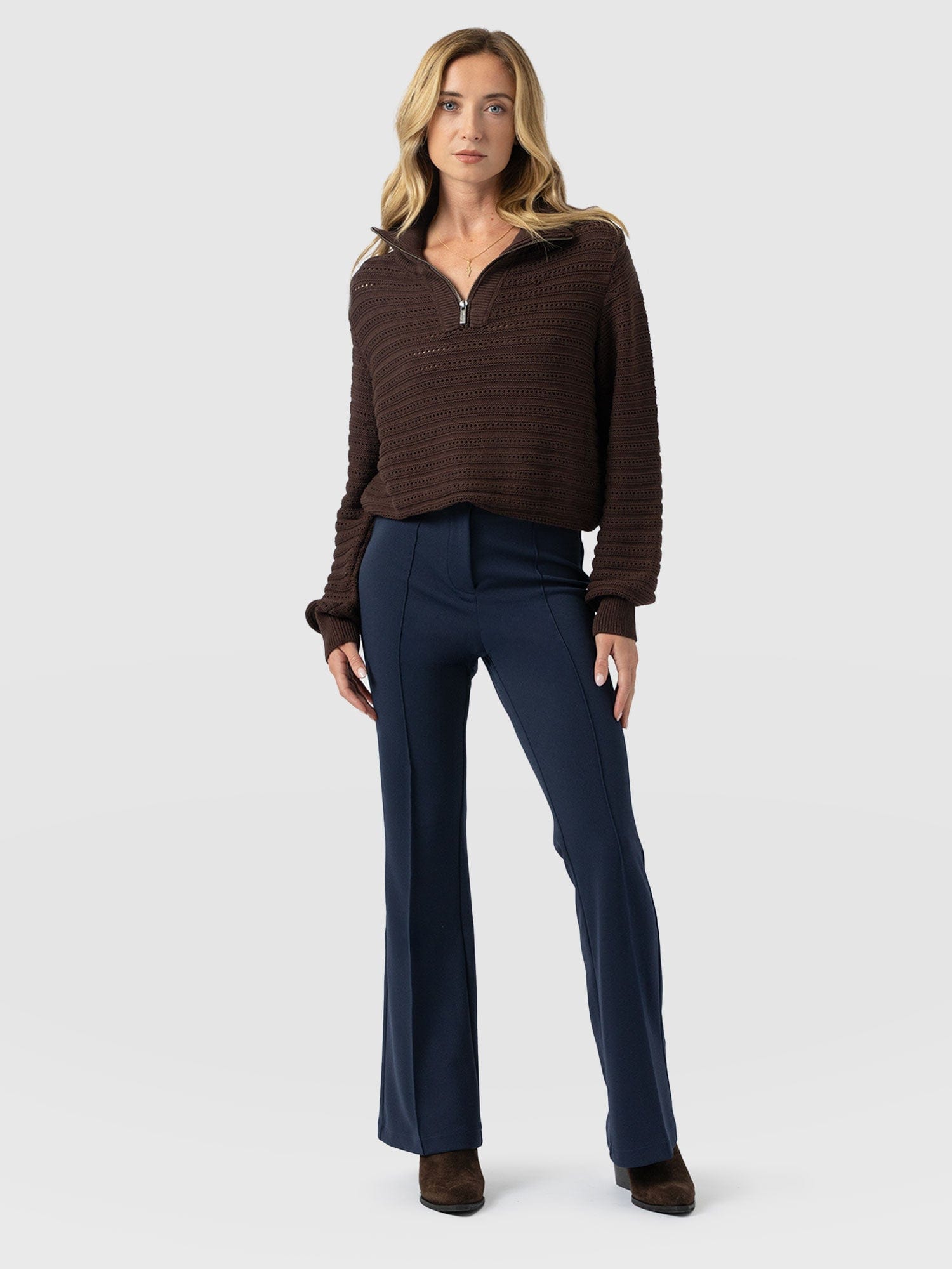 Freya Flared Pants - Navy - Women's Pants | Saint + Sofia USA