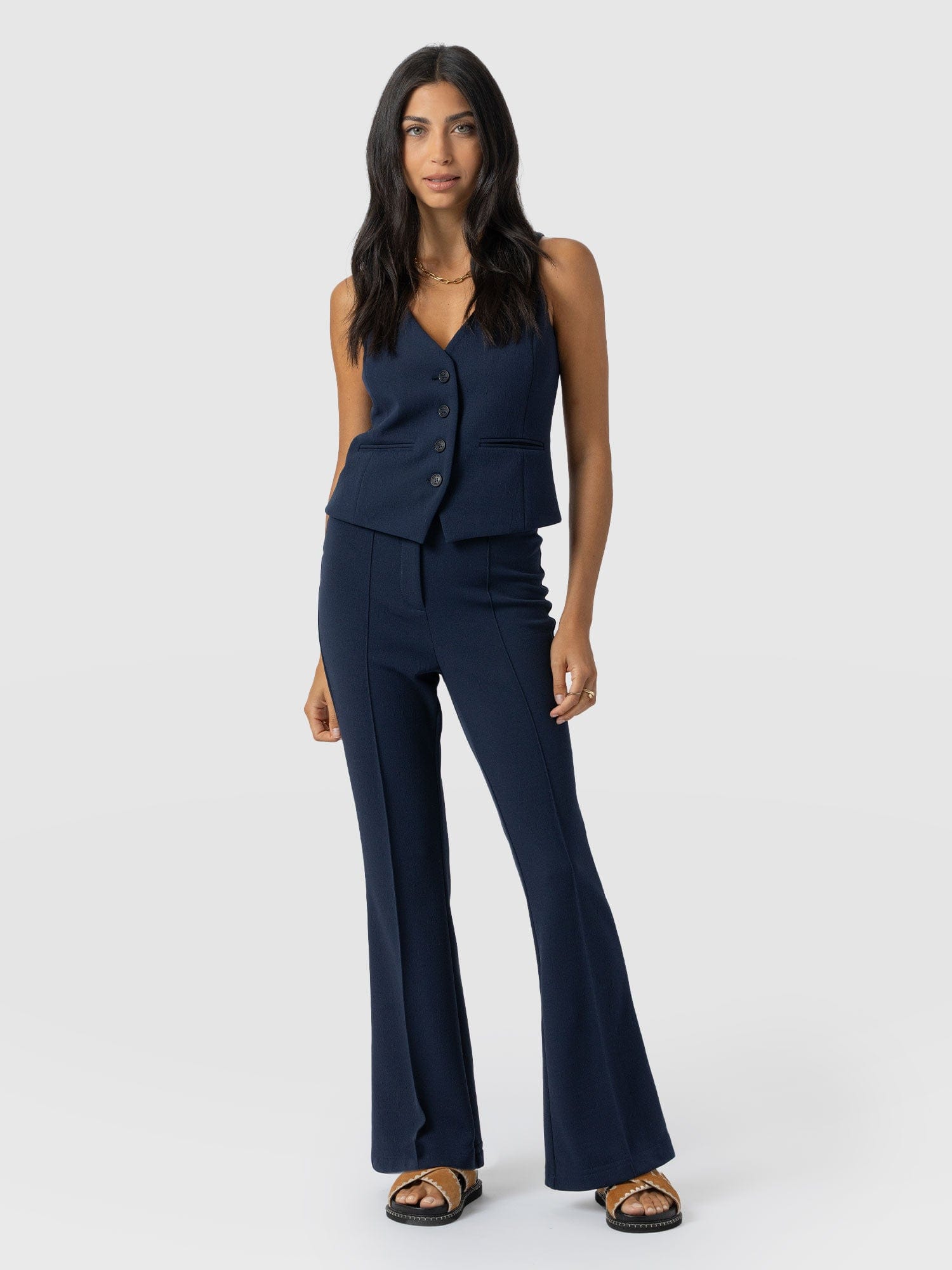 Freya Flared Pants - Navy - Women's Pants | Saint + Sofia USA