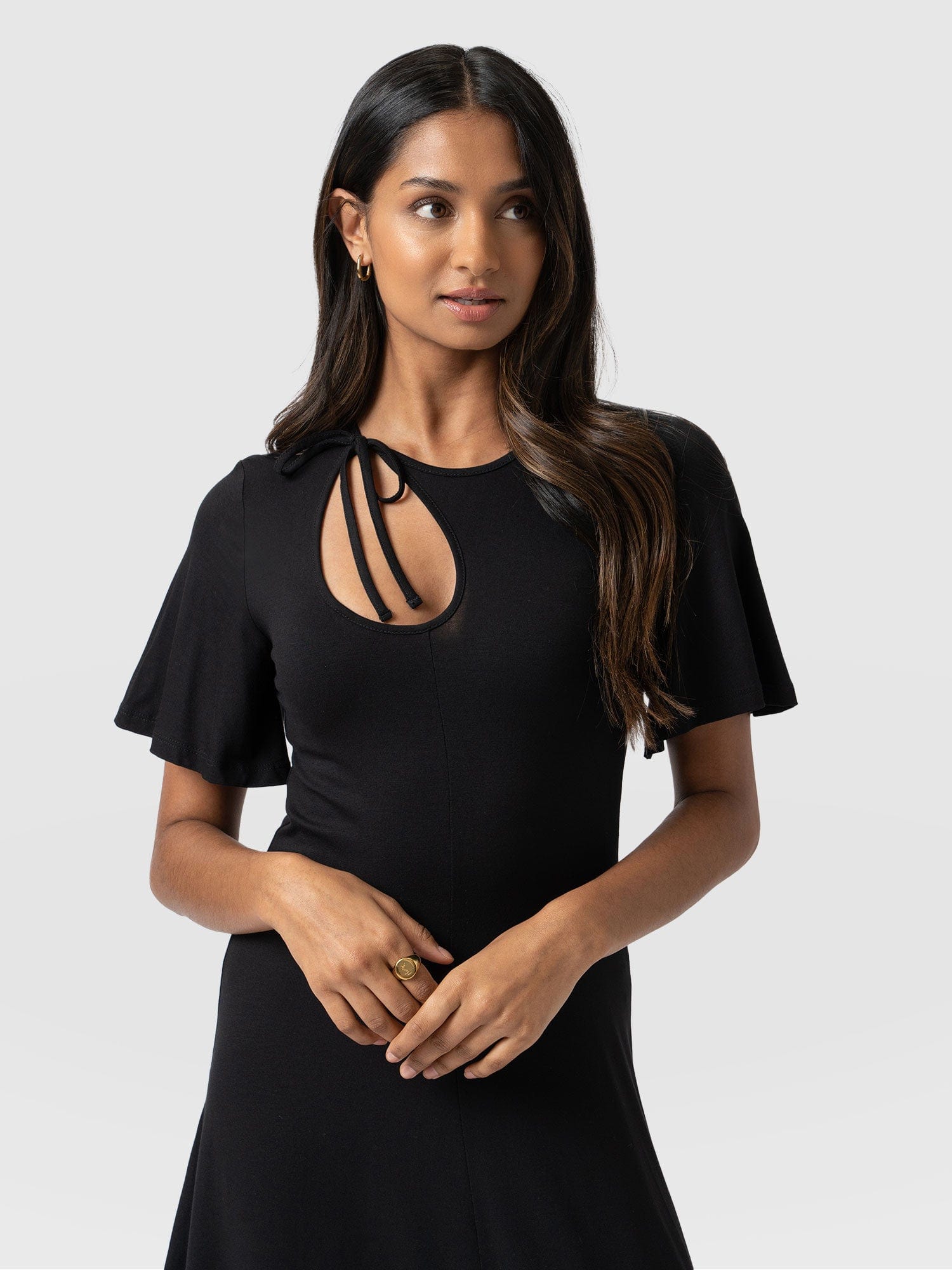 Topshop black hot sale tie dress