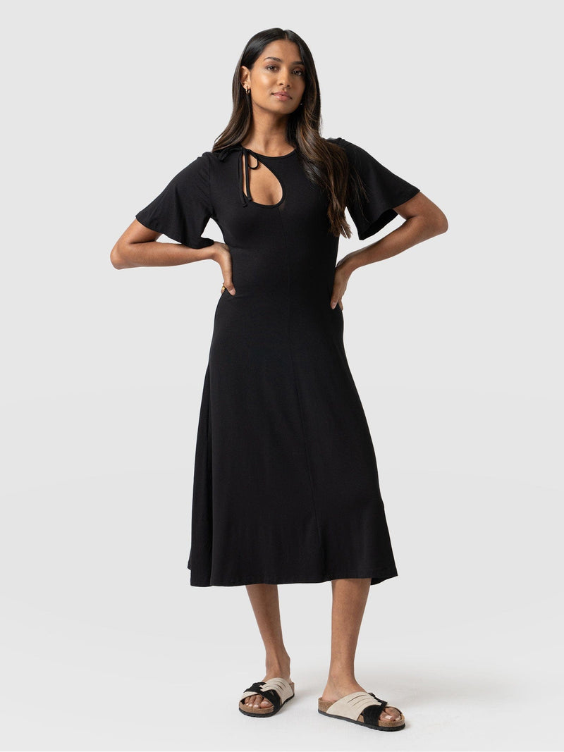 Sofia Merino Wool Midi Dress - Black
