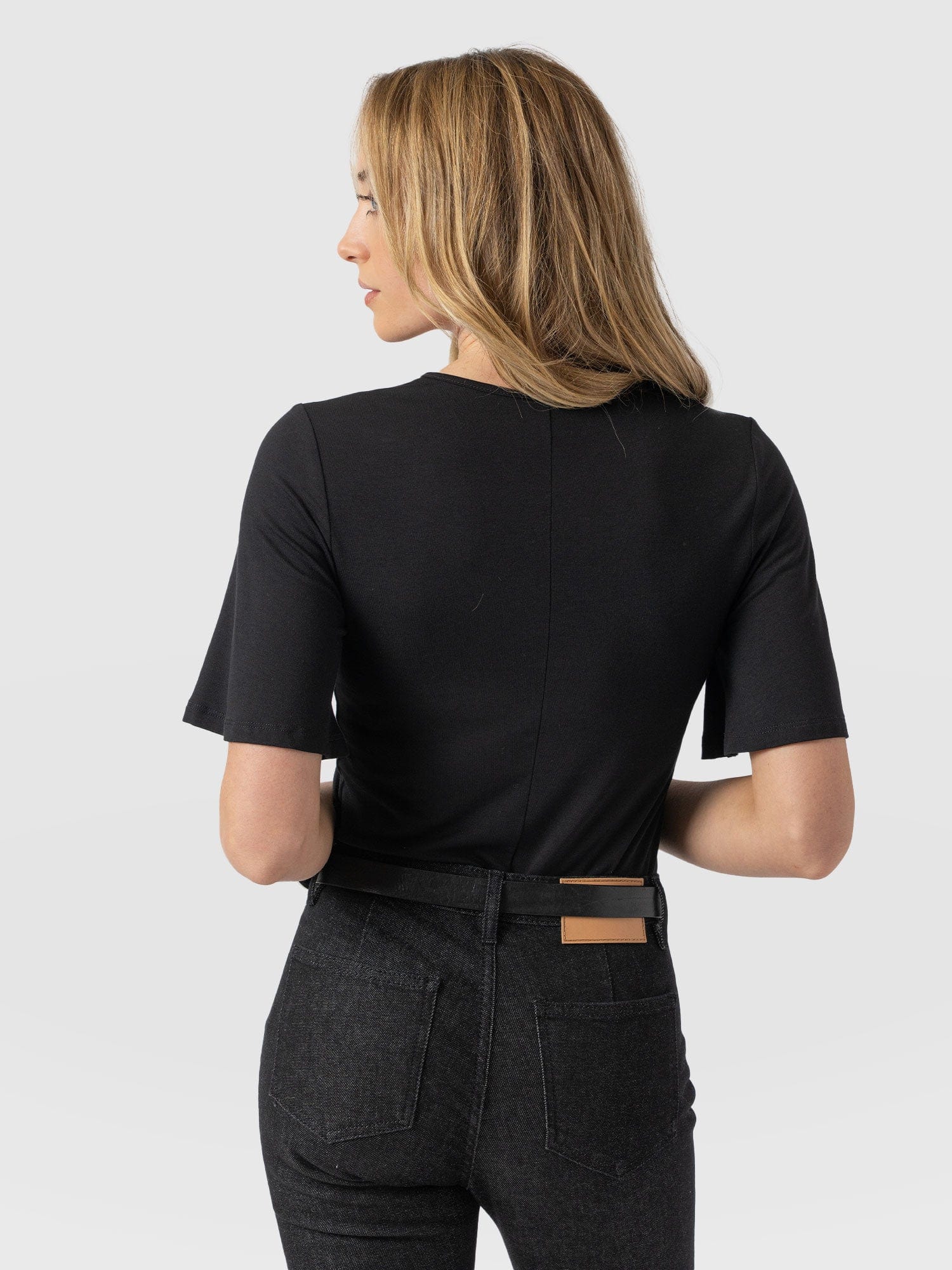 Freya Tie Tee - Black - Women's T-Shirts | Saint + Sofia® USA